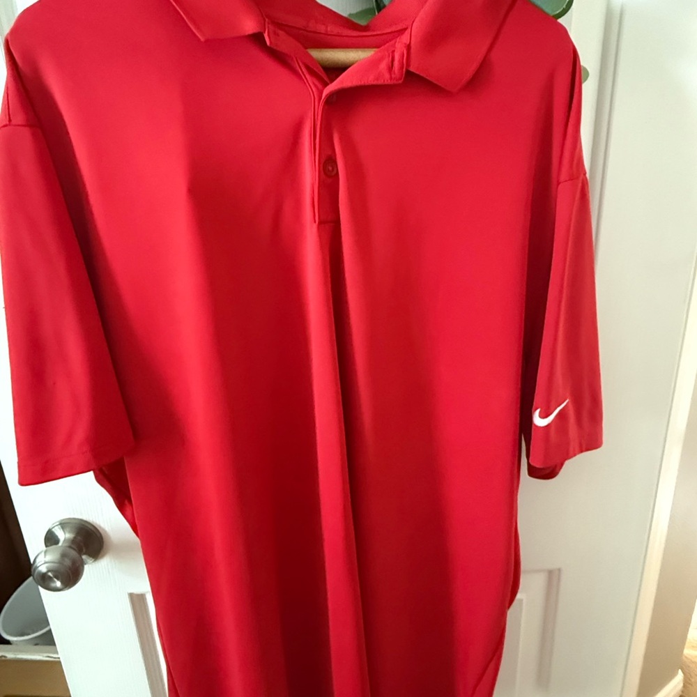 Nike Men's Vibrant Red Polo Shirt